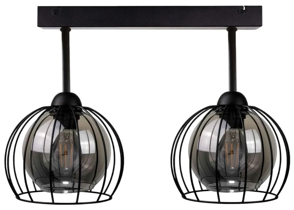 Keter Lighting Prisadený luster SOLO BLACK 2xE27/60W/230V KE0092