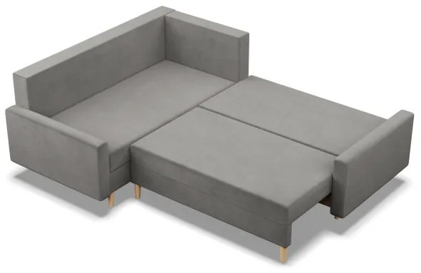 Rohová rozkladacia sedačka BLANK Elegant ľavá, svetlosivá