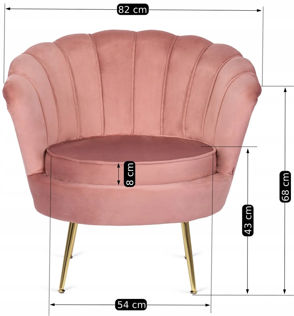 PROXIMA.store - Glamour kreslo ANGEL FARBA: ružová