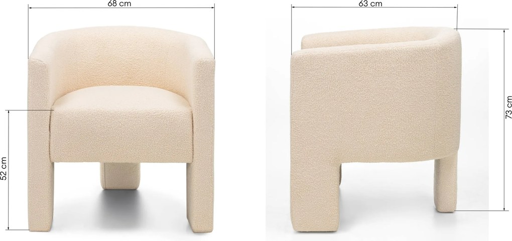 Designové křeslo Lorraine bouclé béžové