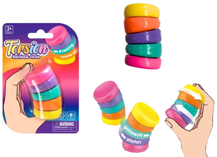 LEAN TOYS Senzorická hračka antistresová - otočné kolieska Rainbow