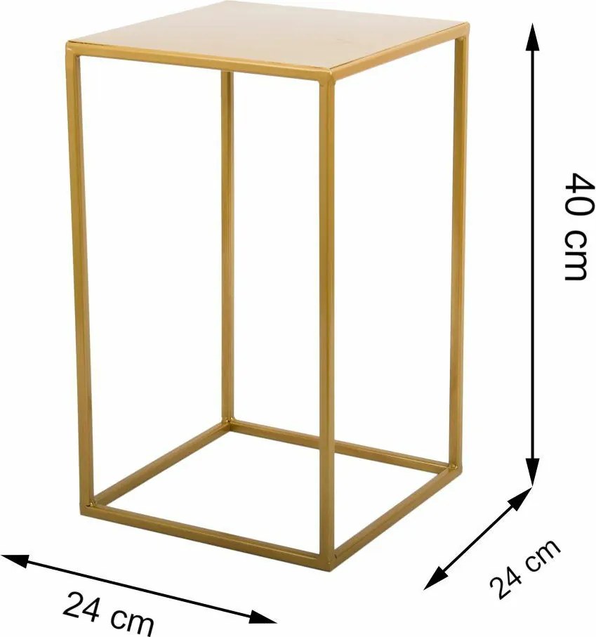 STOJAN NA KVETINÁČ SIMPLE 40X24X24 CM ZLATÁ