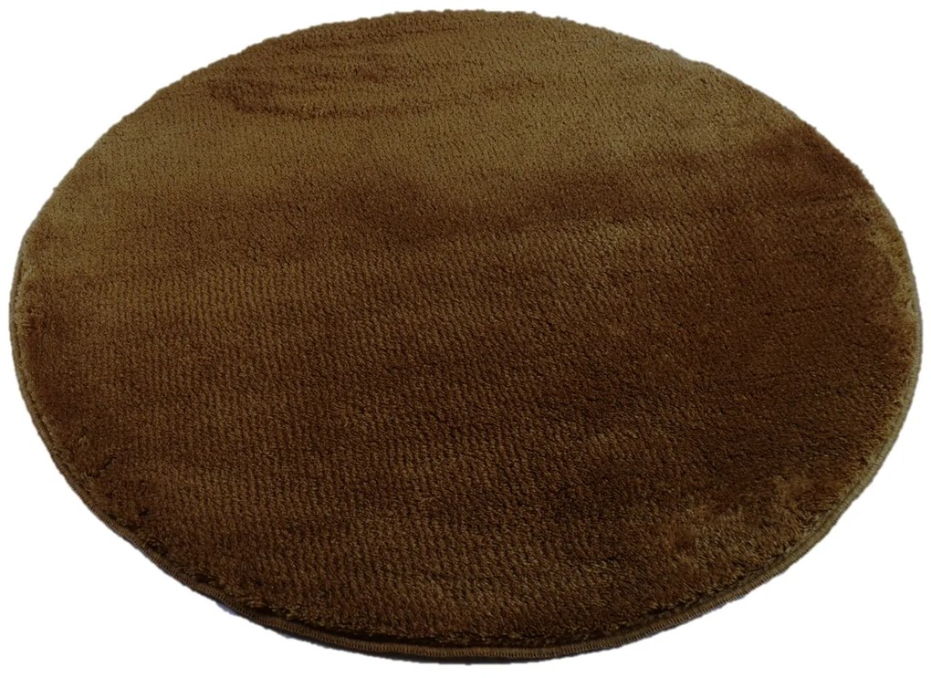 ROUTNER Kúpeľňová predložka COTTON Svetlá káva 20117 - Svetlá káva / Kruh Ø 90 cm 20117