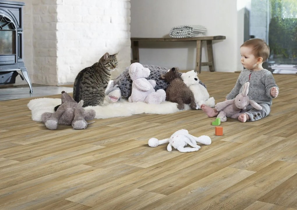 Beauflor, PVC podlaha - lino Ambient Silk Oak 603M, na mieru, šíře 3m,4m, hnedá, bez podkladu, chodba / predsieň