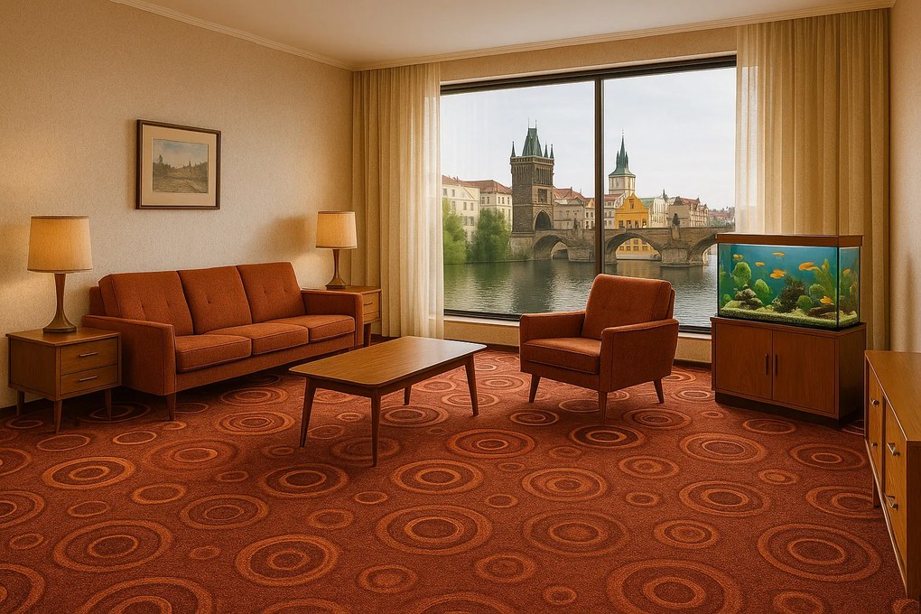 ITC 210x300 cm Kusový koberec Drops 43 - obšitý ze všech stran, šíře, hnedá, filc, chodba / predsieň