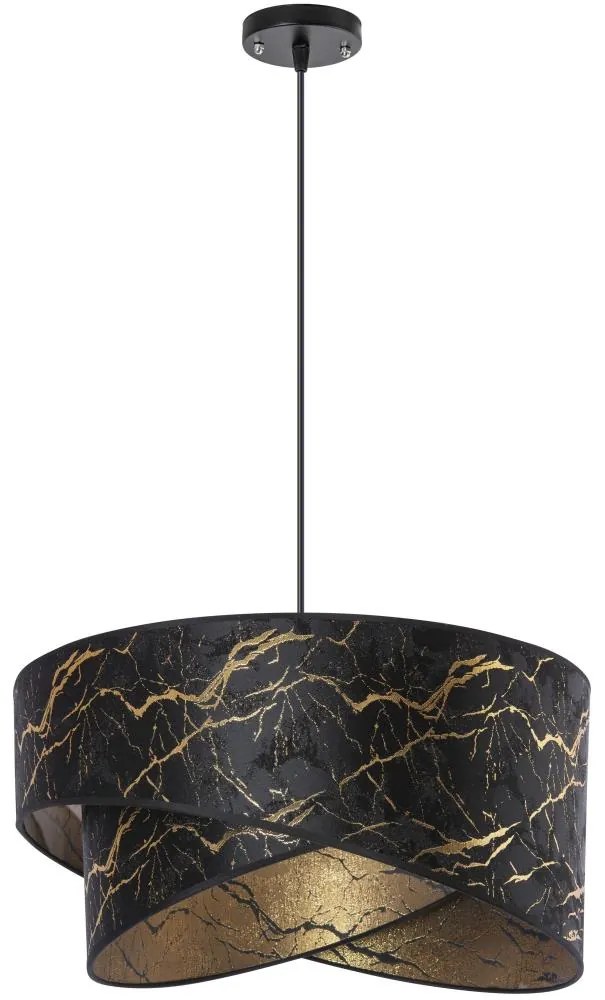 Luster na lanku 1xE27/60W/230V čierna/zlatá