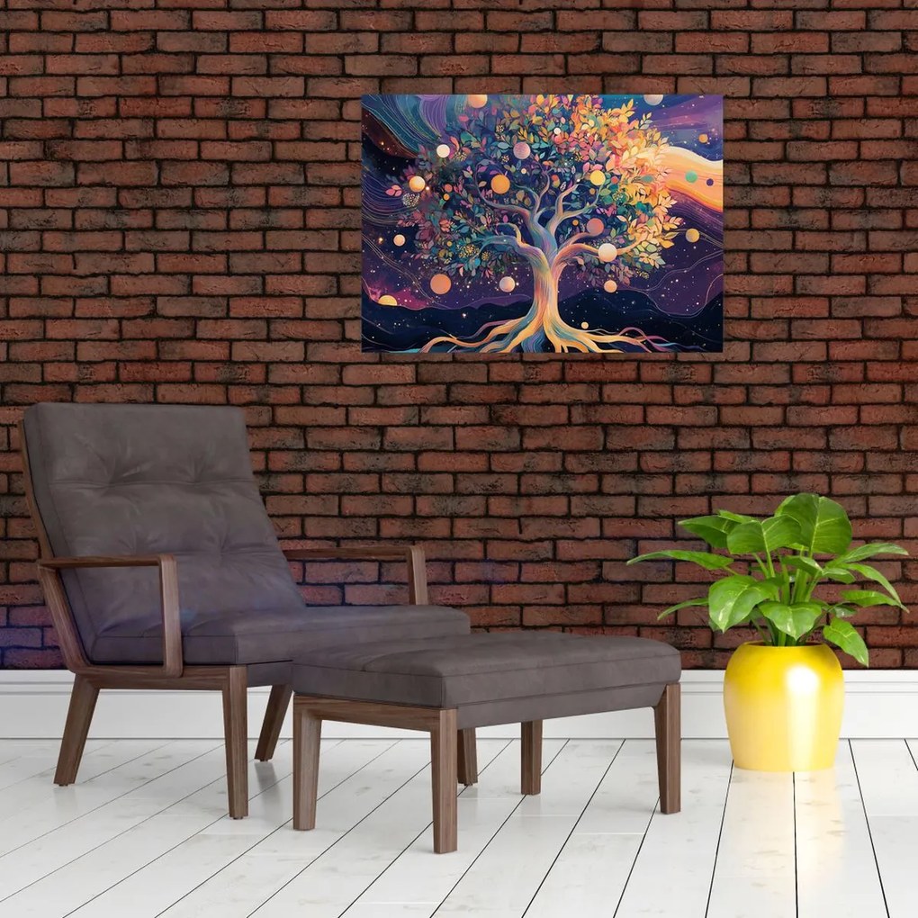 Obraz – Fialový strom plný energie (70x50 cm)