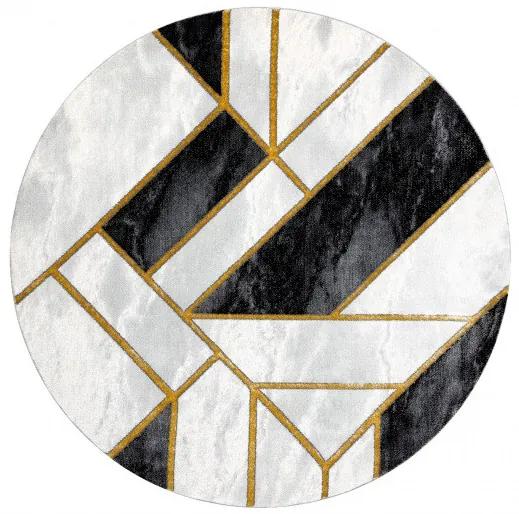 Dywany Łuszczów Kusový koberec Emerald 1015 black and gold kruh - 160x160 (priemer) kruh cm