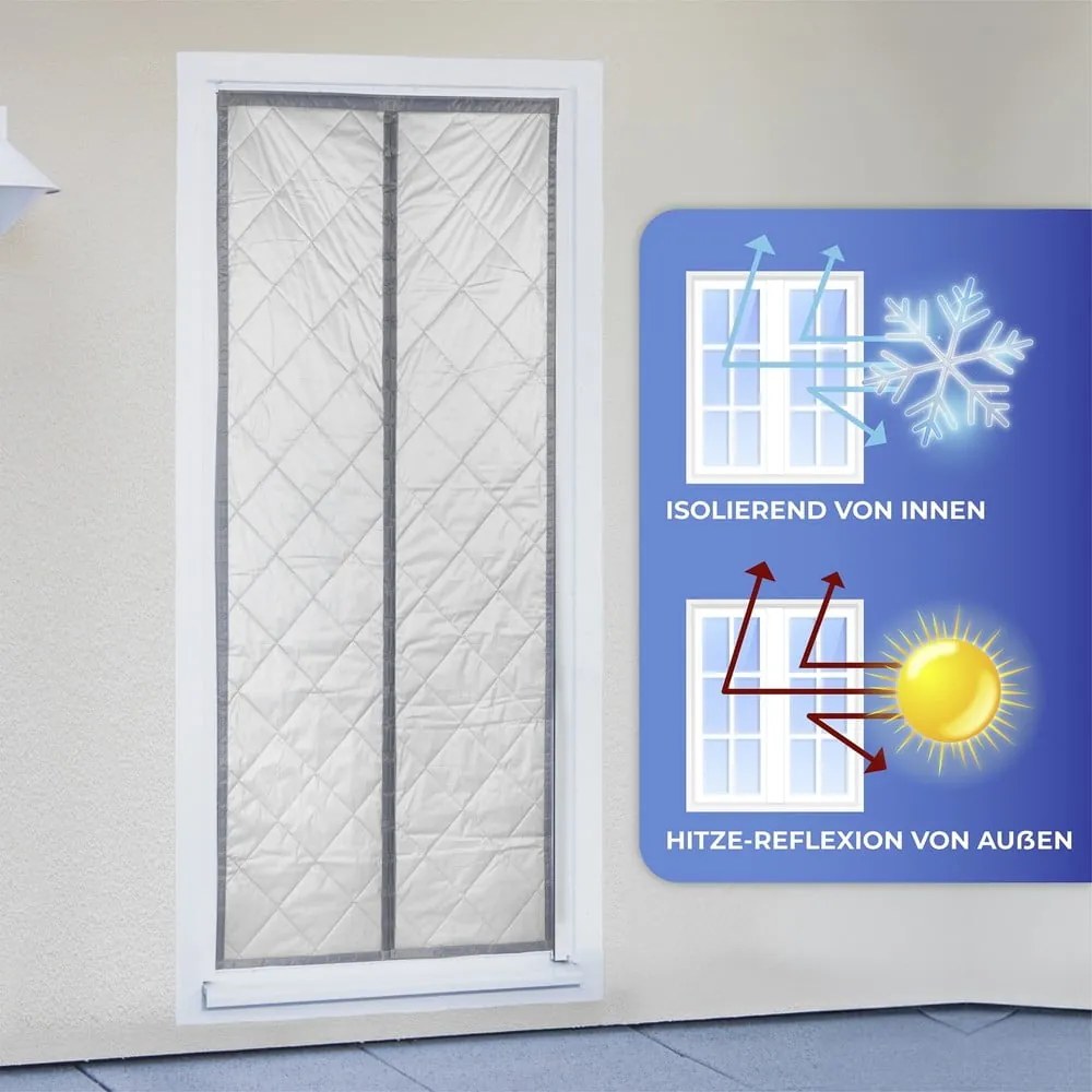 Termo záves do dverí v sivo-striebornej farbe 90x200 cm – Maximex