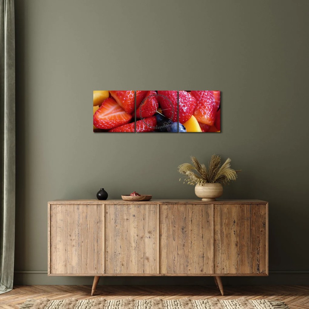 Obraz ovocia (s hodinami) (90x30 cm)