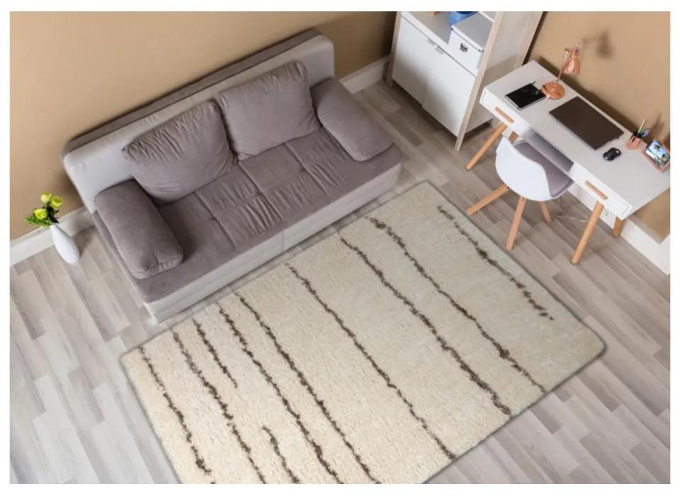 Kusový koberec shaggy Kylar krémový 160x220cm