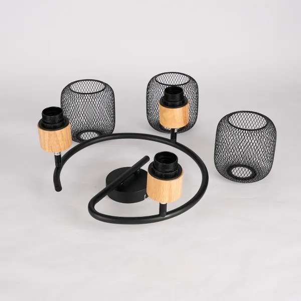 Brilagi - Bodové svietidlo BASKLITE 3xE27/15W/230V drevo/čierne