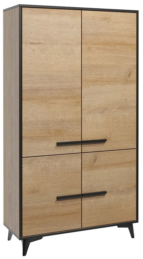 Šatníková skriňa S2D Lilly LY07, Farba:: shirin walnut / shirin walnut + čierna
