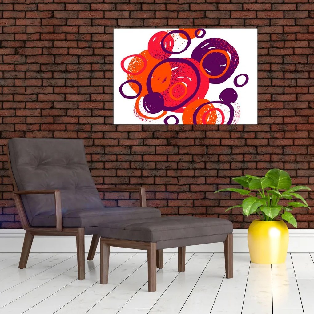 Obraz - Motív s kruhmi v teplých farbách (90x60 cm)
