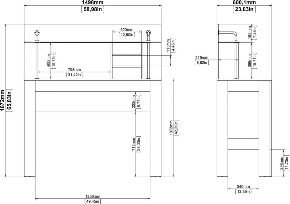 Písací stôl Felixa IX hnedý