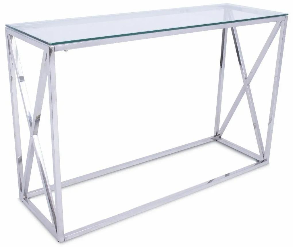 DekorStyle Konzolový stôl NELJA SILVER