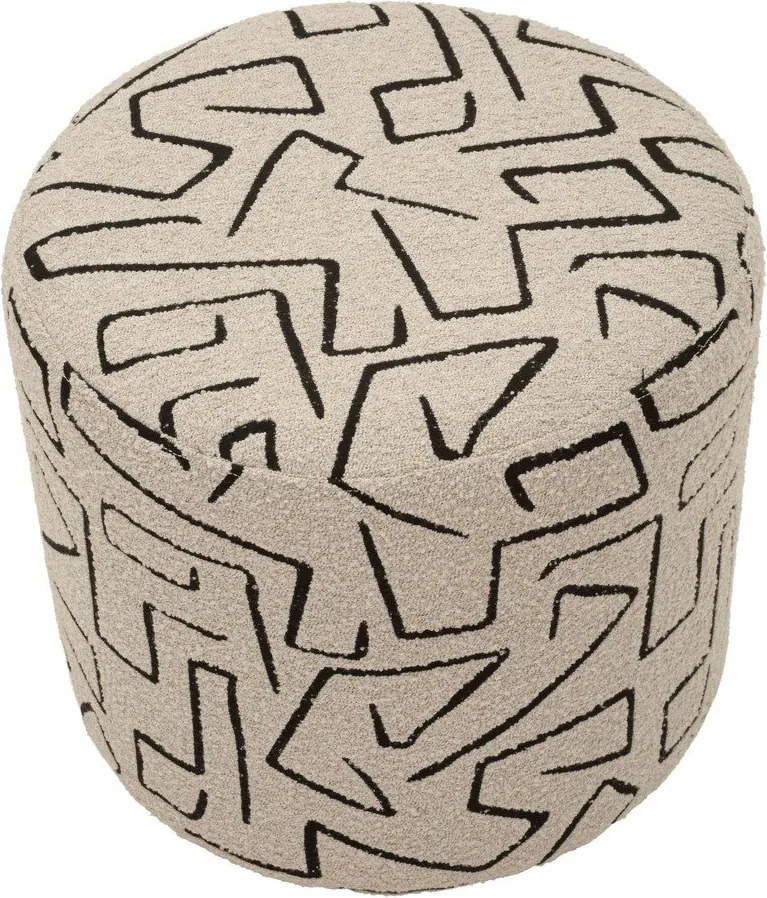 Béžový taburet z textílie buklé Nairobi – Mauro Ferretti