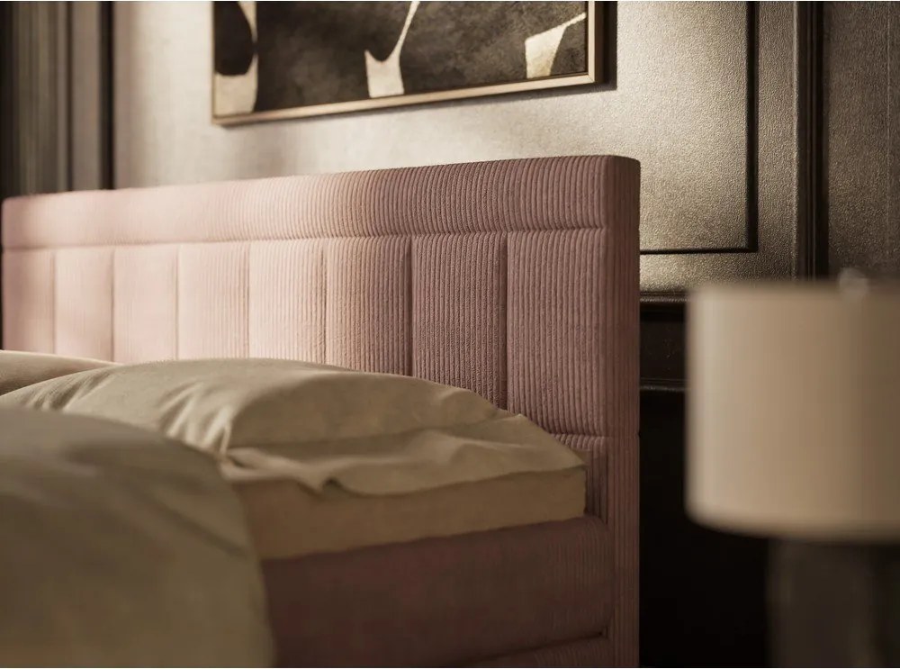 Fialová boxspring posteľ s úložným priestorom 160x200 cm Caya – Maison de Rêve