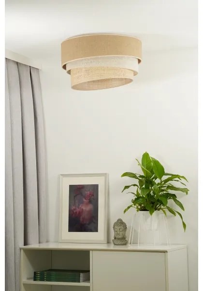 Duolla - Stropné svietidlo YUTE TRIO 1xE27/15W/230V pr. 45 cm hnedá/šedá/béžová