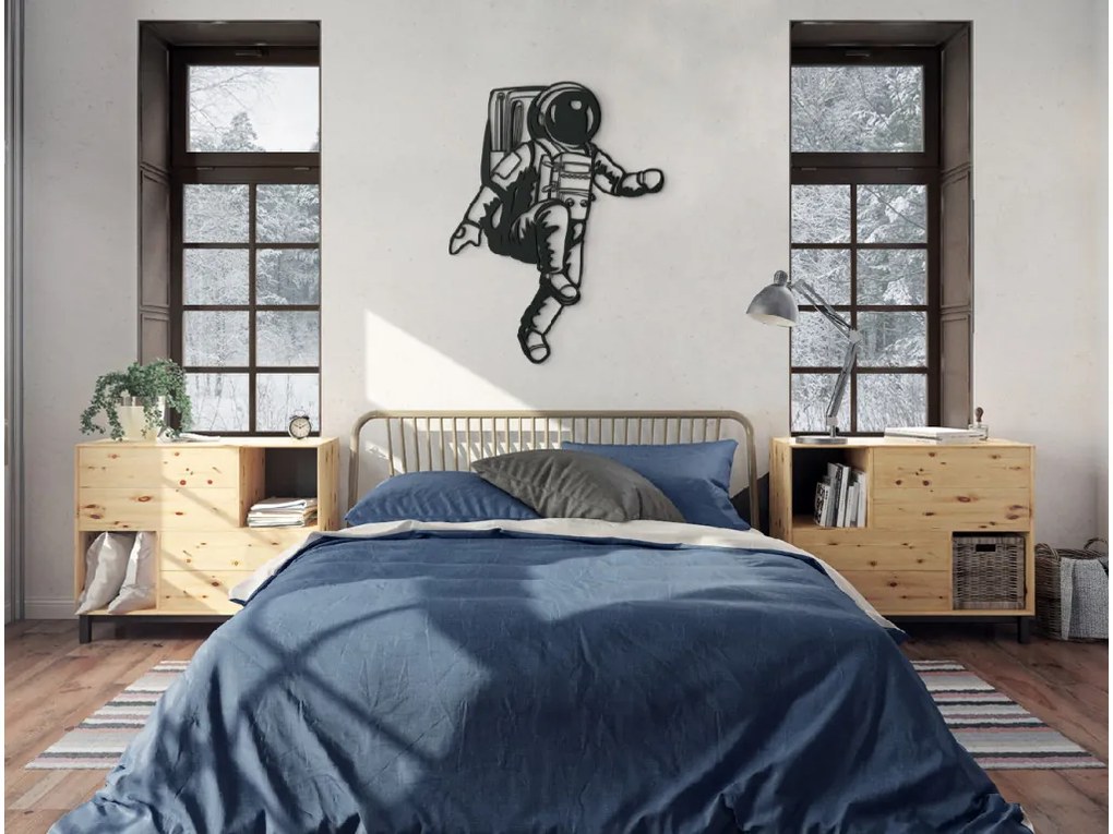 drevko Drevená nálepka Astronaut Rozmer obrazu: 42,5 x 32,5 cm, Farba dekorácie: Čierna