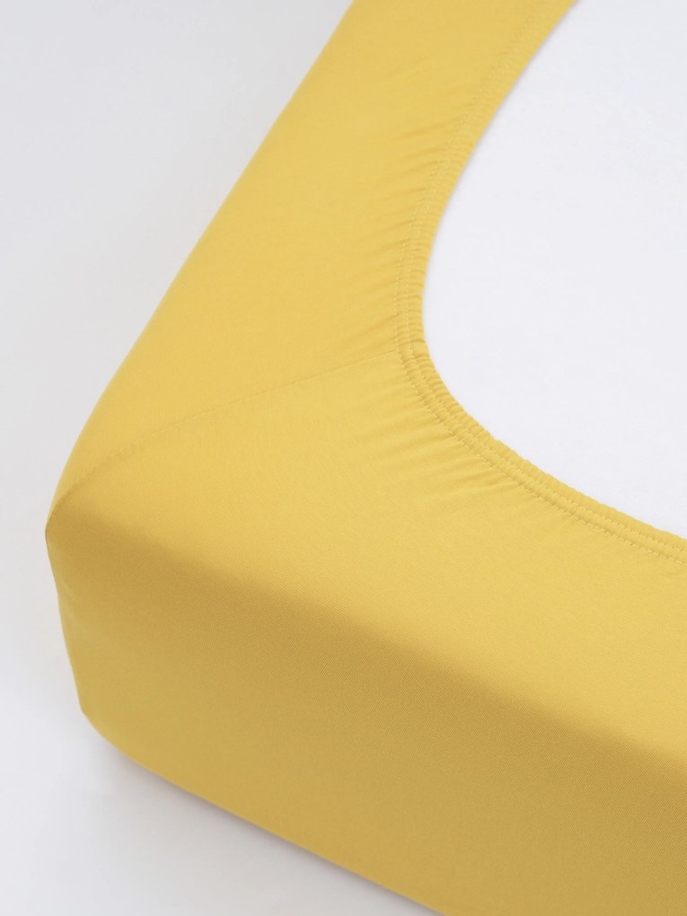 Jersey plachta s elastanom Deluxe 220 × 200 cm – horčicová