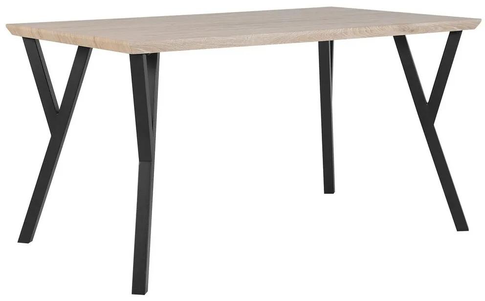 Jedálenský stôl 140 x 80 cm svetlé drevo/čierna BRAVO Beliani