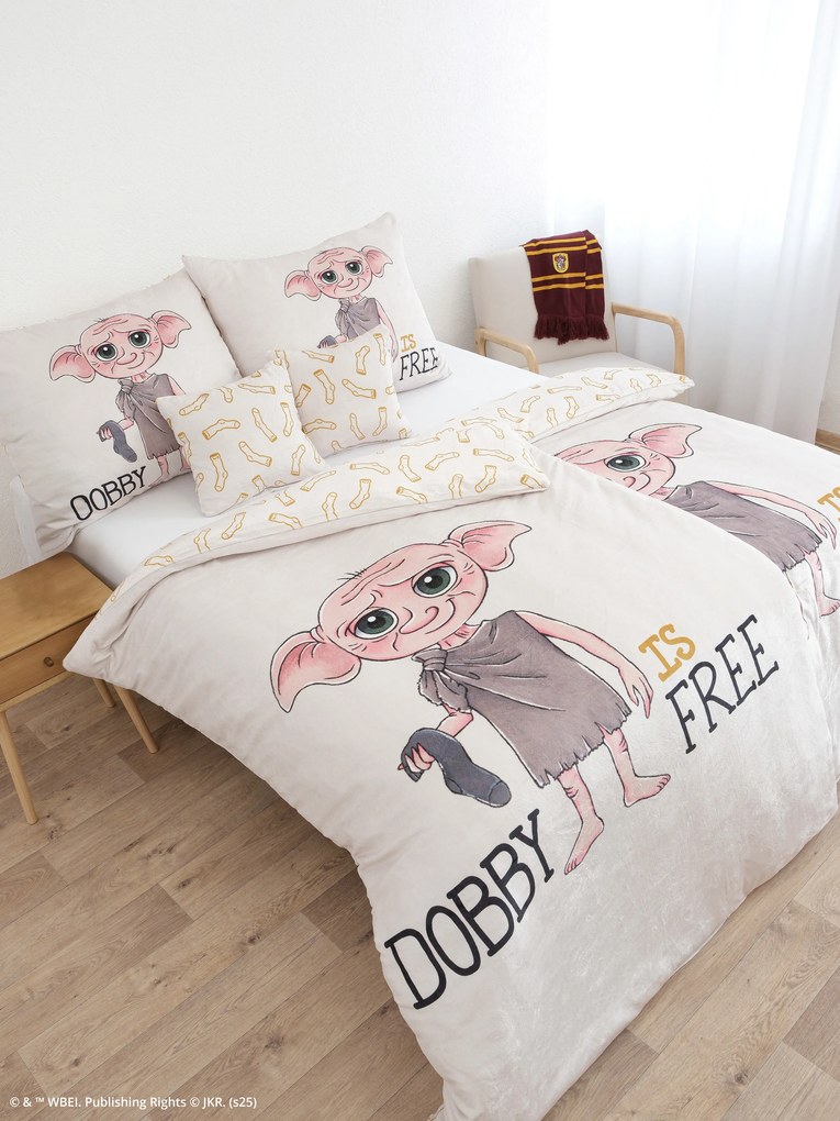 Predĺžené obliečky mikroplyš Harry Potter - Dobby 140 × 220 cm, 70 x 90 cm