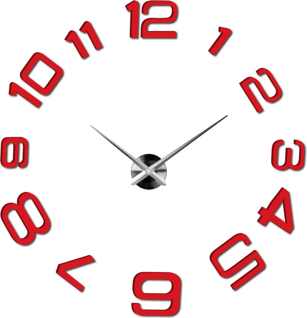 SENTOP | Moderné nalepovacie nástenné hodiny | 3D hodiny 12S053-Wanduhr HEU- analógové