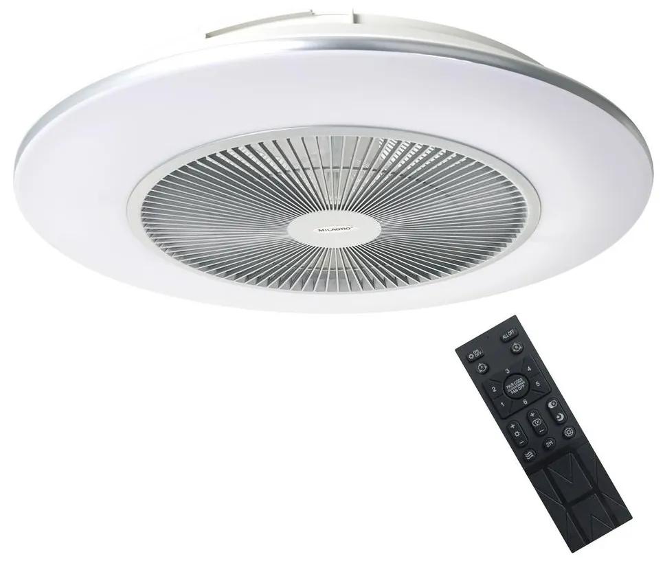 Milagro LED Stmievateľné stropné svietidlo s ventilátorom ARIA LED/38W/230V strieborná + DO MI1979