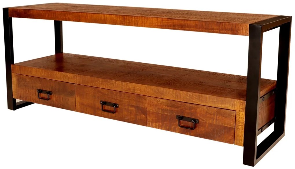 furniture-nabytek.cz - Rustikální tv stolek z dřeva mango 150x60x45