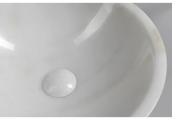 Sapho - Umývadlo na dosku BLOK, priemer 40 cm, mramor/biela