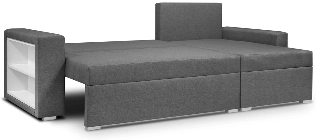 Rozkládací rohová sedací souprava SAMI Béžová/Černá