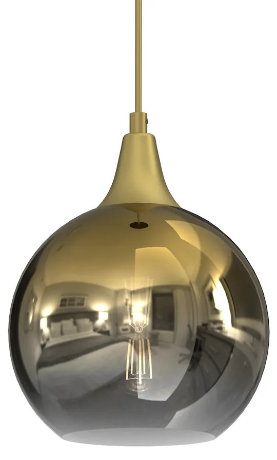 EUlight Závesné svietidlo Monte, 1x zlaté sklenené tienidlo, (fi 20cm), g