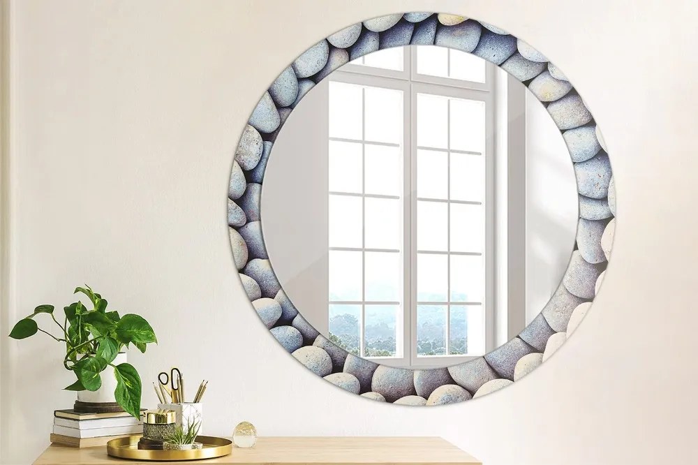 Okrúhle dekoračné zrkadlo s motívom Koleso morských kameňov fi 80 cm