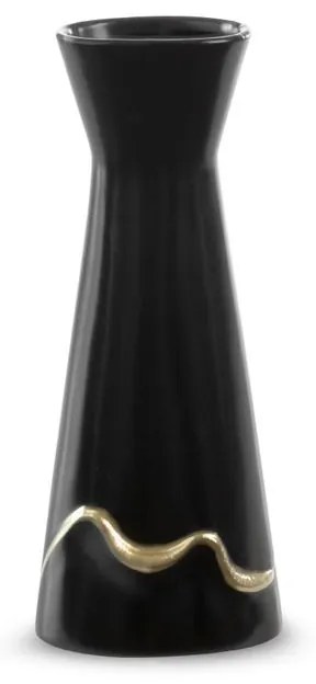 Eurofirany Čierna keramická váza EBRU2 03 10x6x25 cm