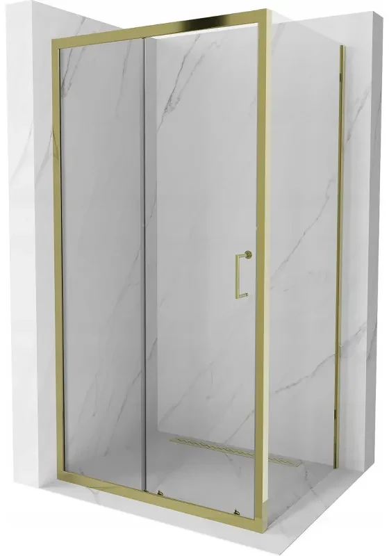 Mexen Apia sprchová kabína, posuvné dvere 130 x 70 cm, transparentnéné, zlatá - 840-130-070-50-00