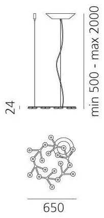 Artemide 1575050APP - LED Stmievateľný luster na lanku NET LED/43W/230V 3000K