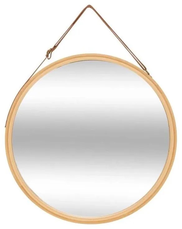 5five - Nástenné zrkadlo LOBEE, priemer 38 cm, bambus