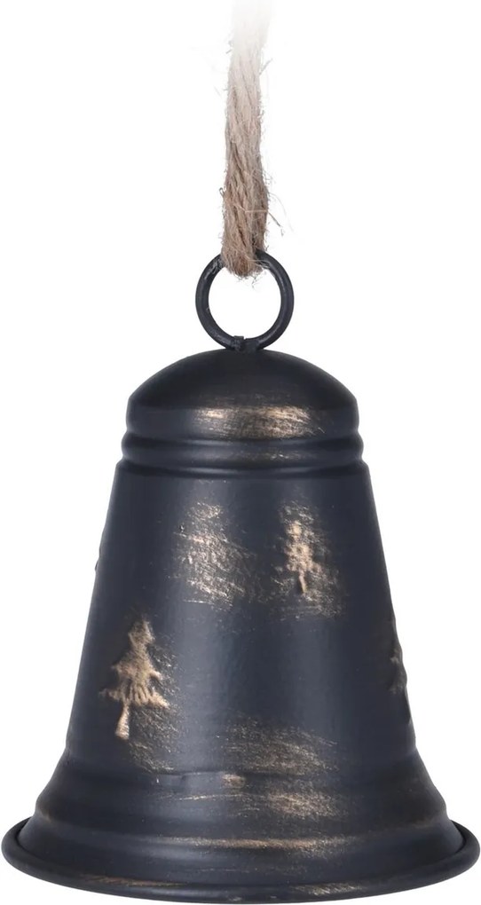 Vianočný zvonček Nabo čierna, 9,8 x 13 cm