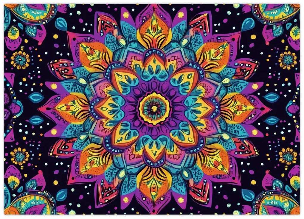 Obraz - Kaleidoskopická mandala (70x50 cm)