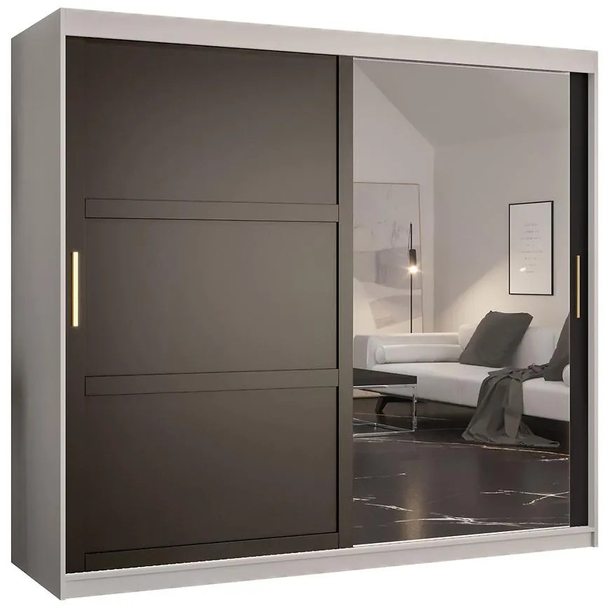 Skriňa Amiro 2 200 biely/čierny