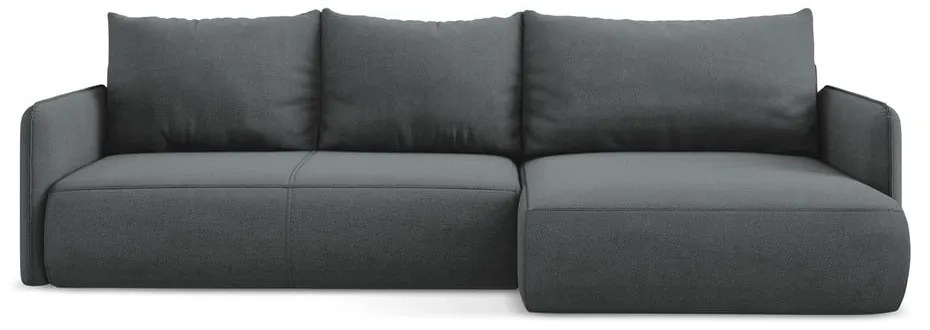 Sivá rozkladacia/s úložným priestorom rohová pohovka (pravý roh) Nanea – Makamii