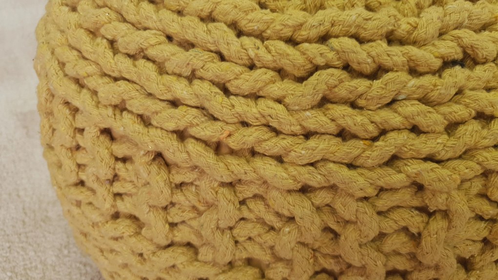 KUDOS Textiles Pvt. Ltd. MEGA AKCE: Sedací vak TEA POUF 34 žlutý - 40x40x35 cm