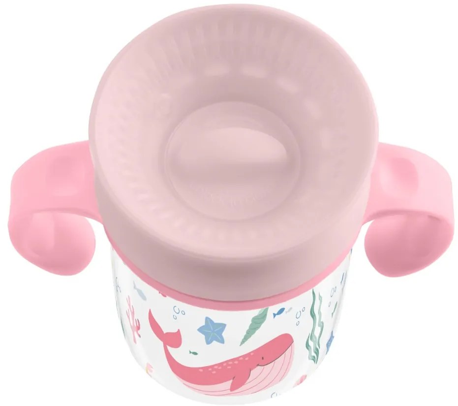 Hrnček trénovací 360 ° 300ml 12m + Deep Sea Pink
