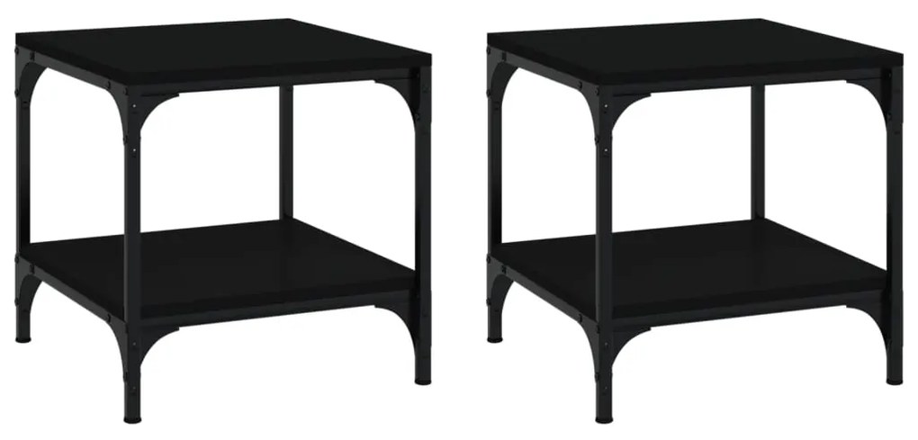 vidaXL Bočné stolíky 2 ks čierne 40x40x40 cm spracované drevo