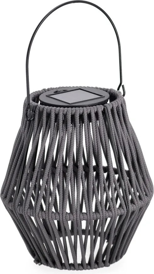 Sivý LED lampáš so solárnym panelom (výška 17 cm) Juny – Yes Everyday