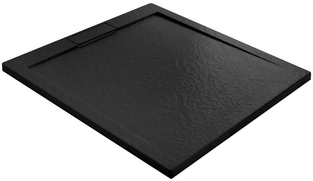 Rea Grand Black, sprchová vanička z minerálneho kameňa 100x80x3,5 cm, čierna matná, REA-K4593