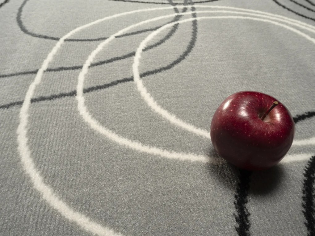 Alfa Carpets, Kusový koberec Circles grey, 190x280, šedá, chodba / predsieň