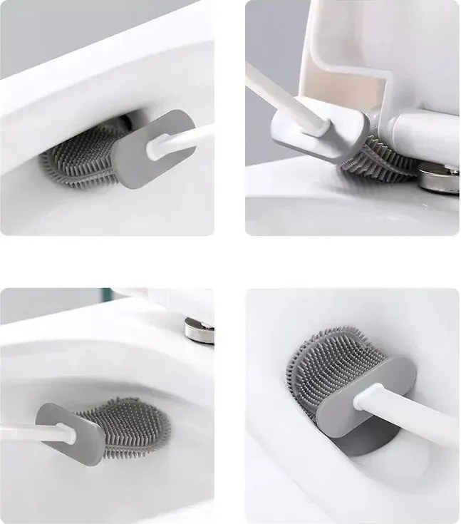 Aqualine WC silikónová štetka závesná/na postavenie, biela TF010