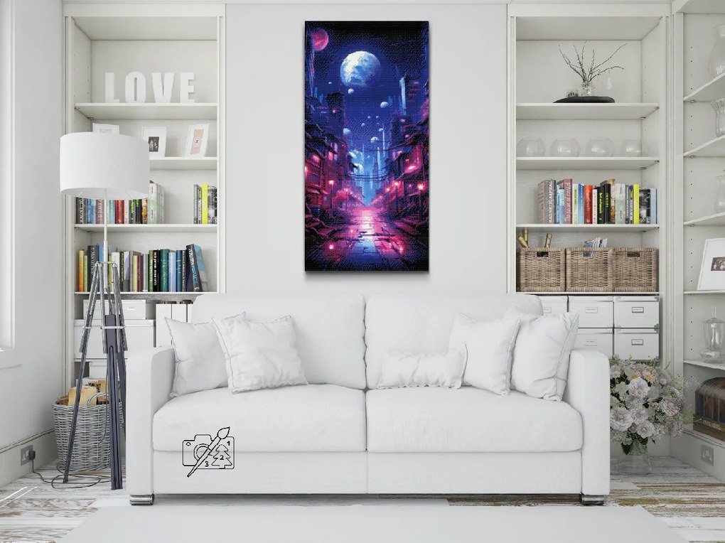 Gario Diamantové maľovanie Planéty na oblohe Rozmery: 40 x 80 cm, Rámovanie: Iba zrolované plátno, Diamanty: Štvorcové